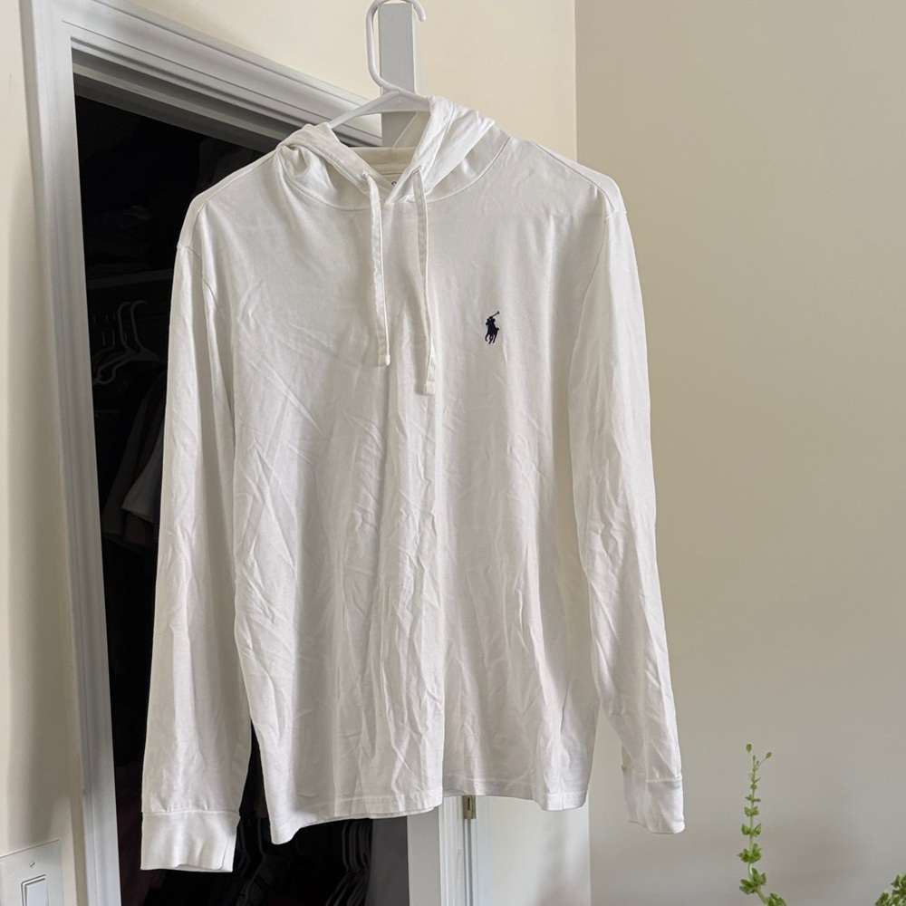 Polo Ralph Lauren White Hooded Top - Small